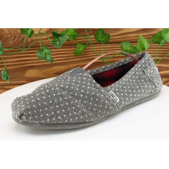 Toms Women Sz 9.5 M‎ Gray Flat Fabric Shoes - Picture 1 of 11